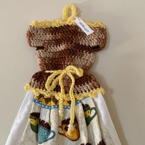 Crochet dress shape dish towel set, Handmade houswarming gift - Picture 9 of 13